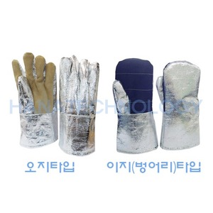  알루미늄 내방열 장갑(Heat Protective Gloves), 손바닥 가죽 타입